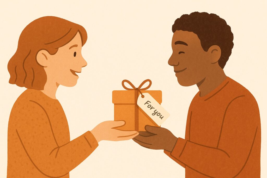 Receiving Gifts love language example: thoughtful present showing care and attention