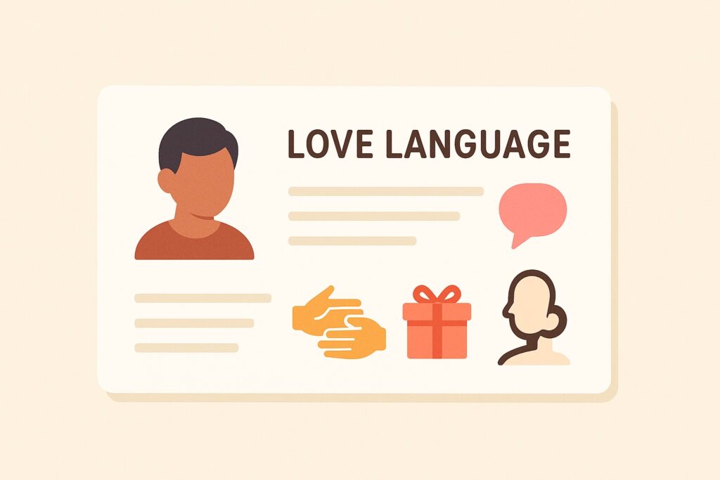 Personal love language profile showing primary and secondary love language preferences