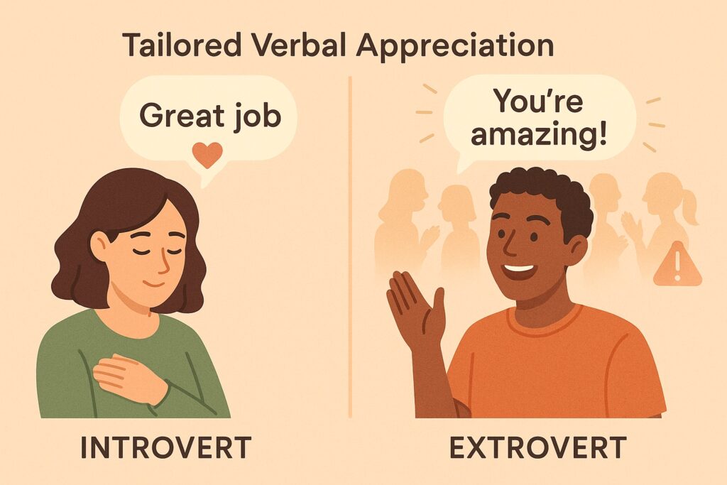 Tailoring Words of Affirmation to different personality types - introverts, extroverts, and individual preferences