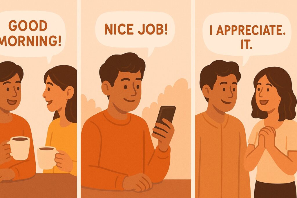 Practicing Words of Affirmation throughout daily life and relationships