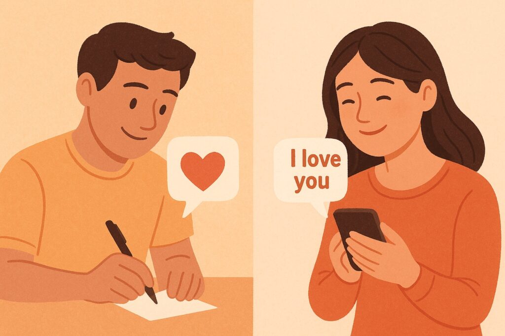 Written Words of Affirmation through notes, texts, and letters