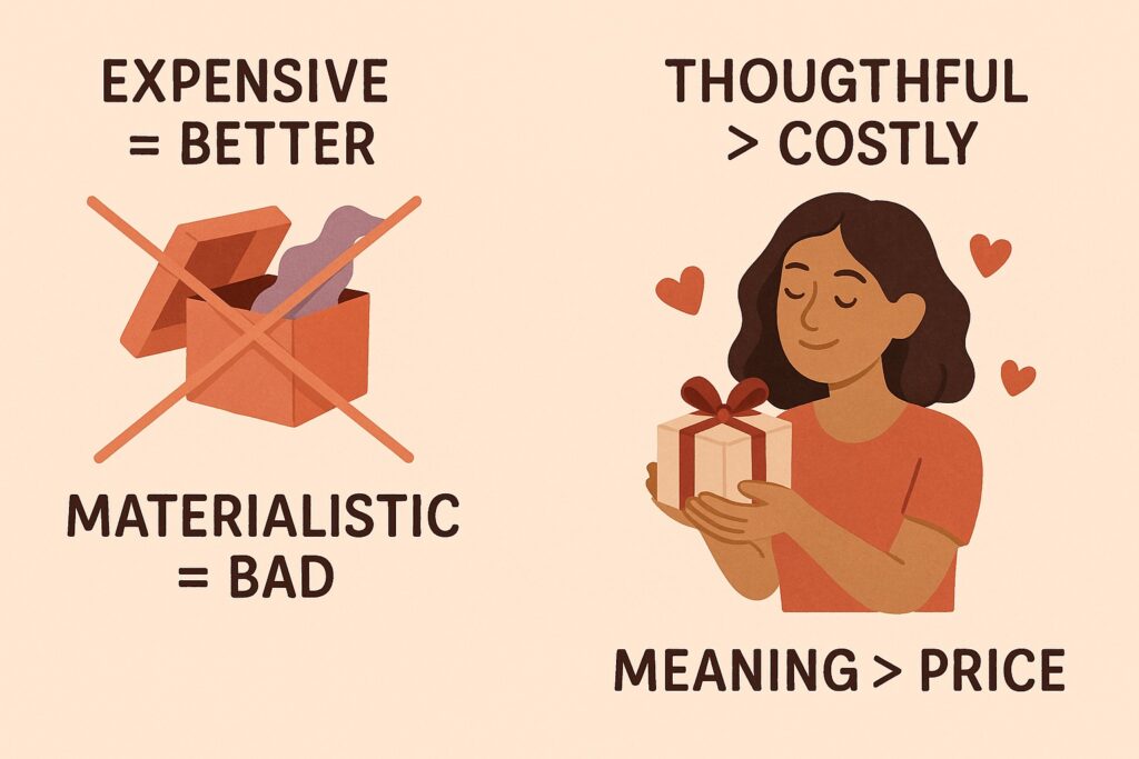 Common misconceptions about Receiving Gifts love language debunked - thoughtfulness versus materialism