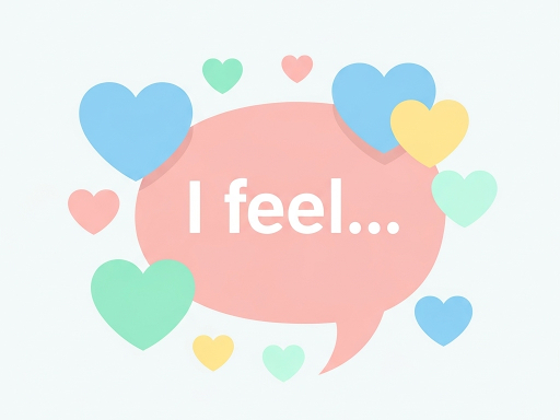 Illustration of a speech bubble with “I feel” inside, representing the use of “I” statements in communication.